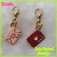 Wholesale Gold Plated Alloy Handmade Enamel Envelope Charm